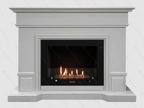 Каминный портал МДФ "Флоренция 1400" с биокамином Lux Fire "Фаер Бокс 3 - 30" (бежевый)