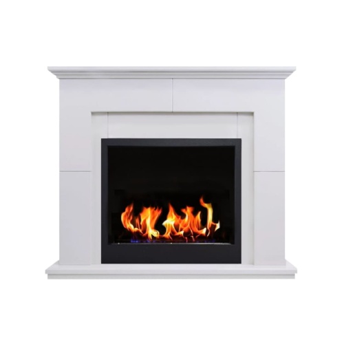 Биокамин в портале "Русский огонь" Пьер с декоративным стеклом (стемалитом)