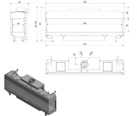 Газовая топка Kratki LEO/P/200/LPG (баллонный газ)