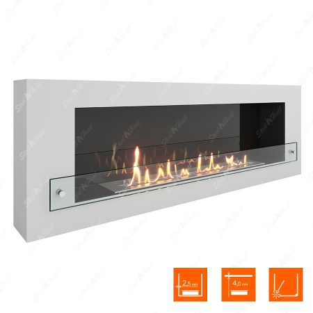 Биокамин SteelHeat WALL 1200 белый (стекло + стемалит) по цене 53 900 руб.