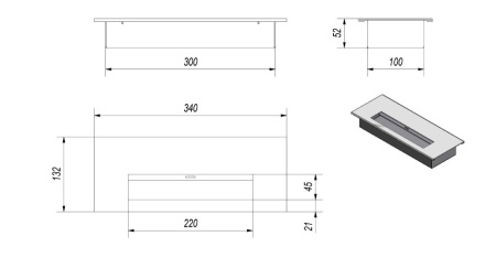Биокамин QUAT HORIZONTAL по цене 
