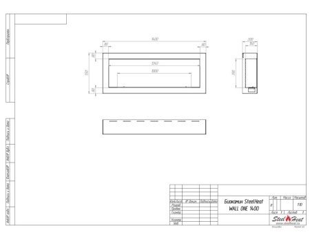 Биокамин SteelHeat WALL ONE 1400 черный, стекло, стемалит по цене 76 650 руб.
