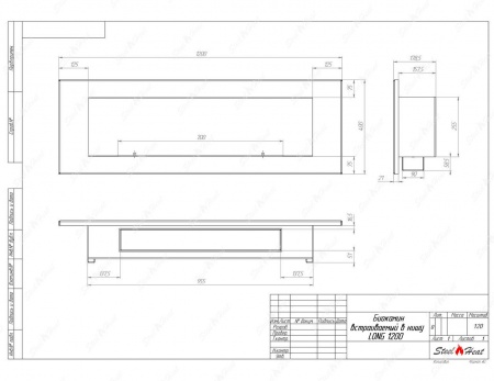 Биокамин SteelHeat LONG-D 1200 стекло по цене 47 040 руб.